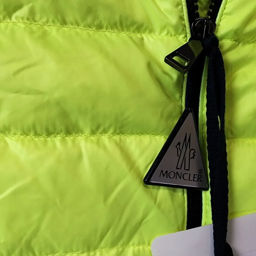Moncler Photine Down Puffer Jacket Girls 10A Lime Stand Collar Full Zip L/S~ - Picture 5 of 15